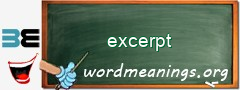 WordMeaning blackboard for excerpt